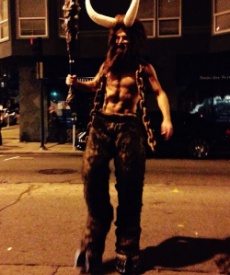 Picture of Roy Moranz in Minotaur Halloween costume.