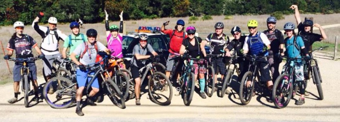 Picture of Roy Moranz Mountain Biking with friends in Santa Cruz