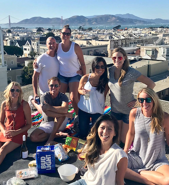 Picture of Roy Moranz, in San Francisco on Rooftop with Friends Cherolynn Vila.