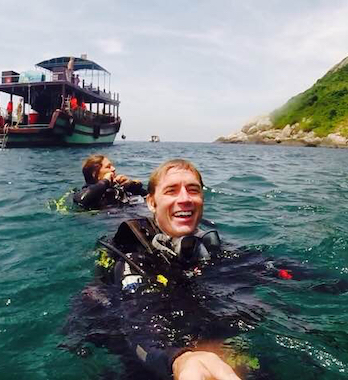 Picture of Roy Moranz scuba diving in Vietnam.